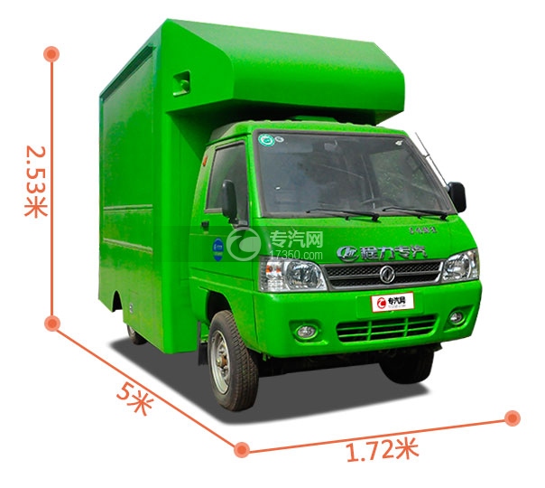 东风小霸王国五流动售货车（绿）尺寸大图