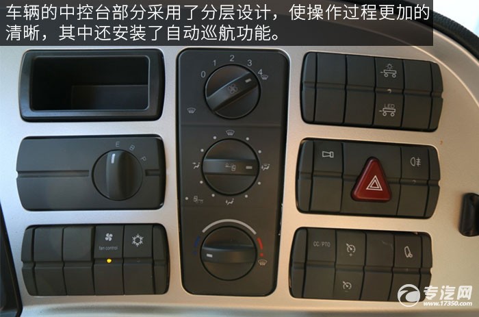 福田欧曼GTL 6系厢式货车评测之驾驶室中控台