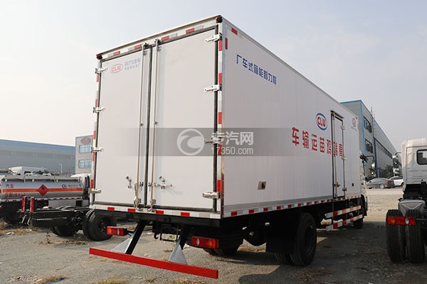 东风天锦VR国六6.55米冷藏车(鸡苗运输车)右后图