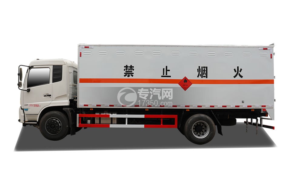 东风天锦国五6.2米易燃气体厢式运输车左侧图