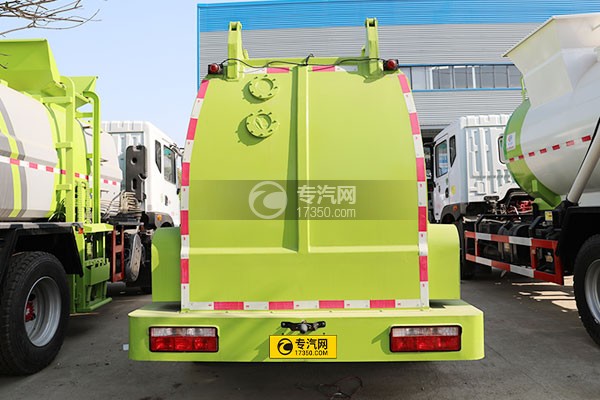 东风凯普特K7国六餐厨式垃圾车（厢式）正后方图