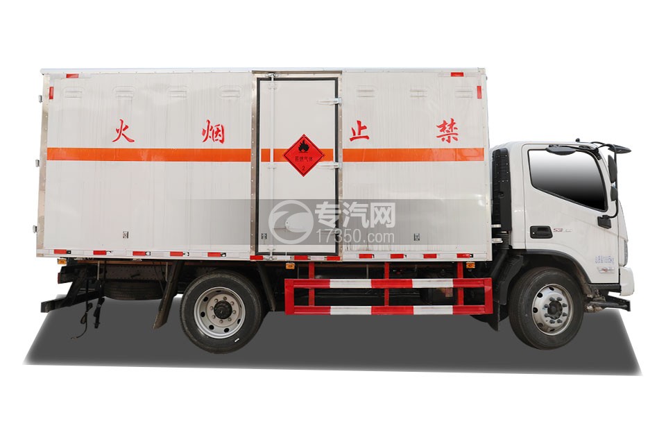 福田欧马可S3国六5.1米易燃气体厢体运输车右侧图