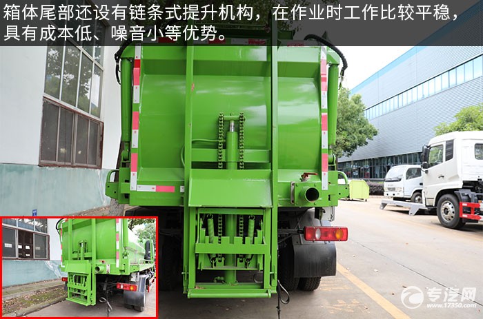东风拓行D1L天然气餐厨式垃圾车评测提升机构