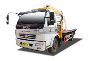东风多利卡D8一拖二清障车(带5吨吊机)