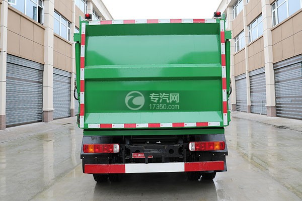 大運祥龍國六自裝卸式垃圾車正后方圖