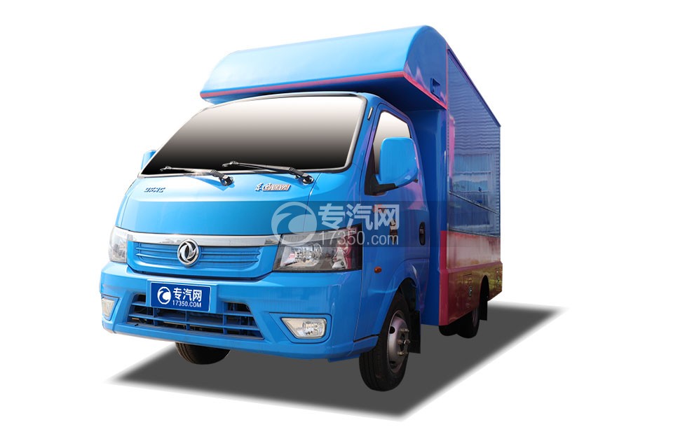 东风途逸国六售货车（蓝色）左前图