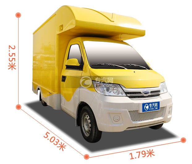 开瑞国六售货车（黄色）右前图