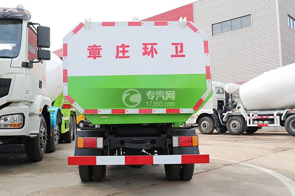 东风小康国六自装卸式垃圾车正后方图