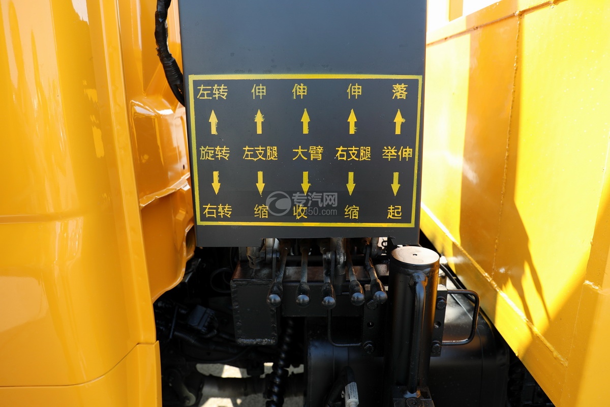 飛碟締途柴油版國六1.8噸折臂隨車吊(黃色)操作標識