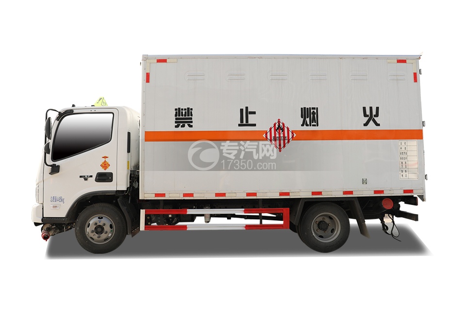 福田欧马可S130国六4.1米易燃固体厢式运输车左侧图