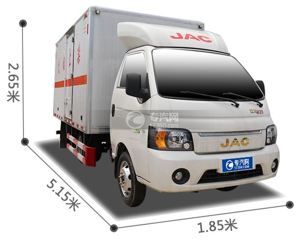 江淮恺达X5国六3米易燃气体厢式运输车右前图