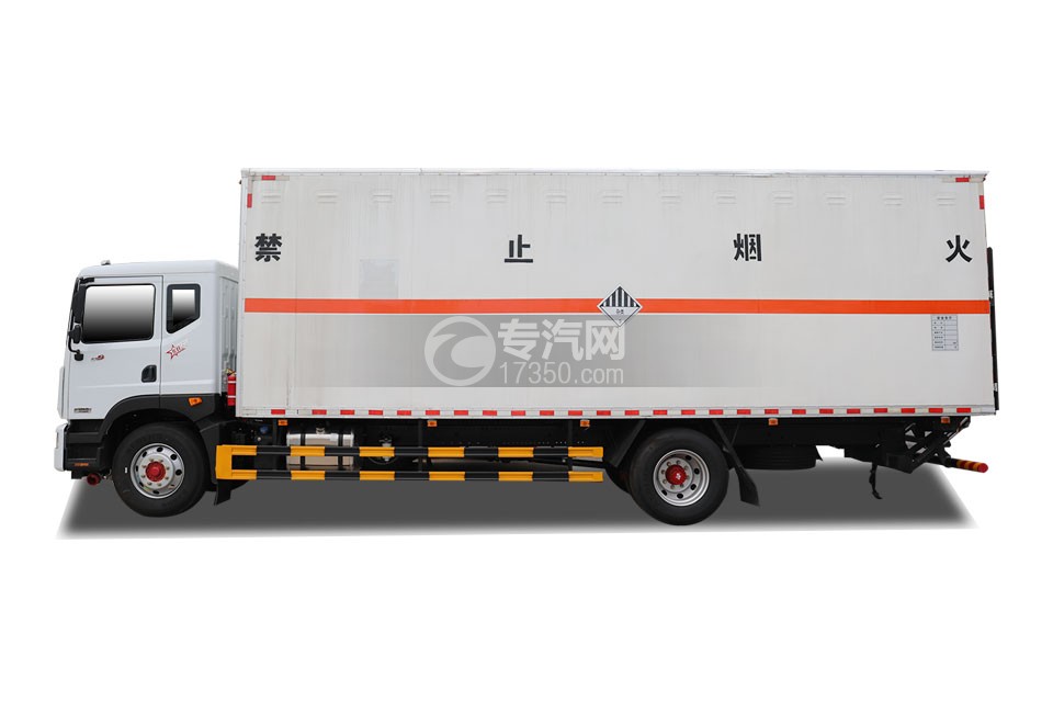 东风多利卡D9国六7.68米杂项危险物品厢式运输车左侧图