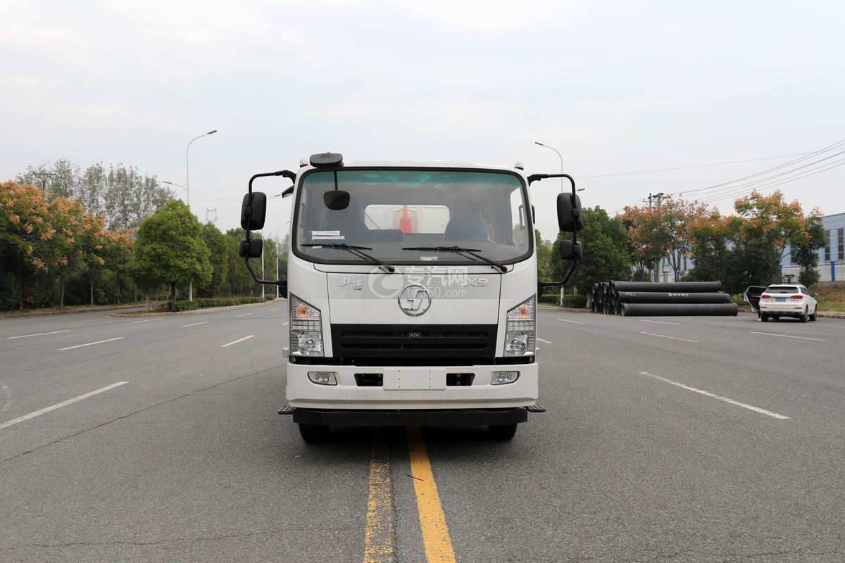 陕汽轩德X9单桥国六车厢可卸式垃圾车正前方图