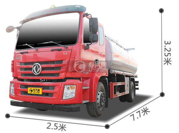 东风锦程V6单桥国六13.1方易燃液体罐式运输车左前图