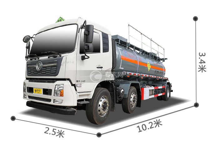 东风天锦VR小三轴国六15方氧化性物品罐式运输车左前图