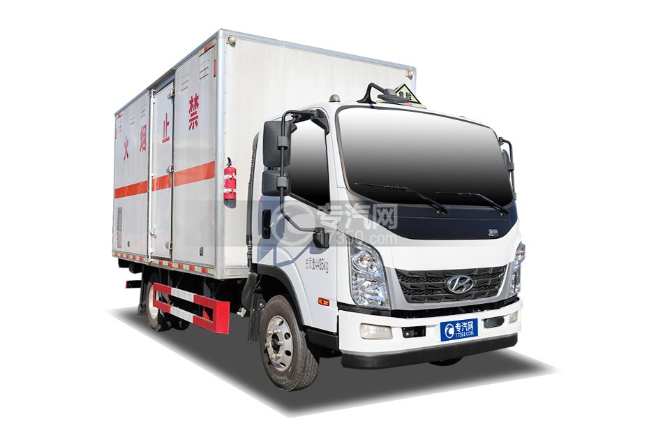 現代泓圖國六藍牌4.16米易燃氣體廂式運輸車