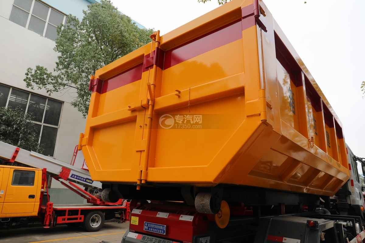 东风多利卡D9国六车厢可卸式垃圾车上装建筑垃圾箱