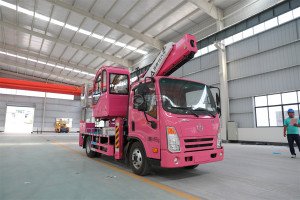 大运奥普力国六28米伸缩臂式高空作业车（粉色）图片