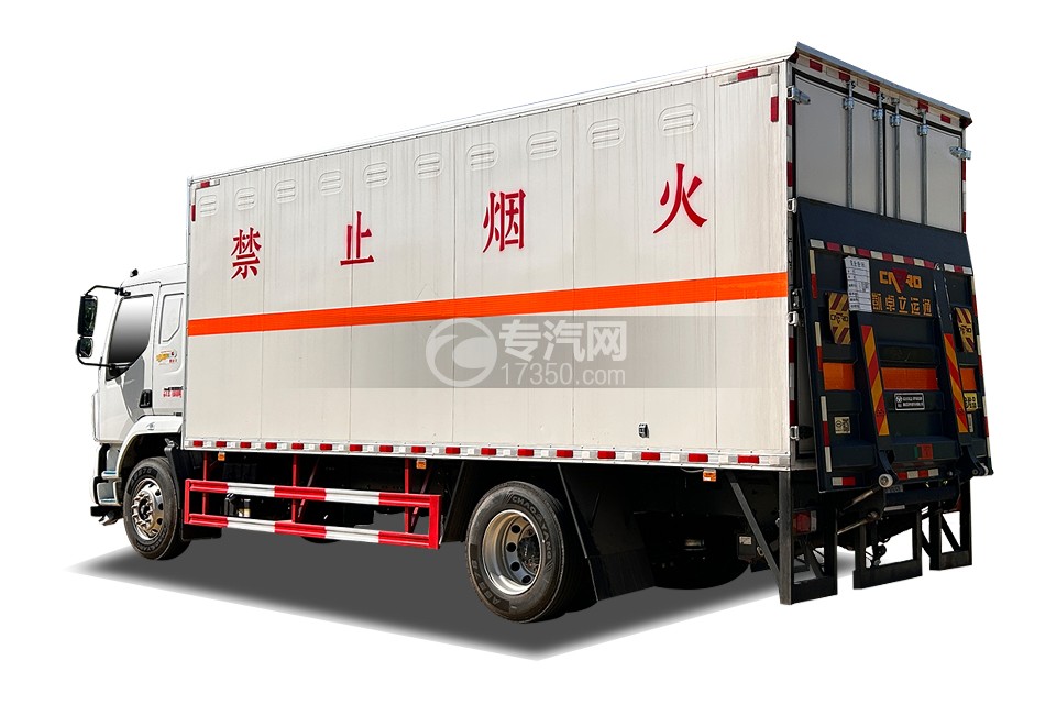 枊汽乘龙M3国六6.6米腐蚀性物品厢式运输车左后图