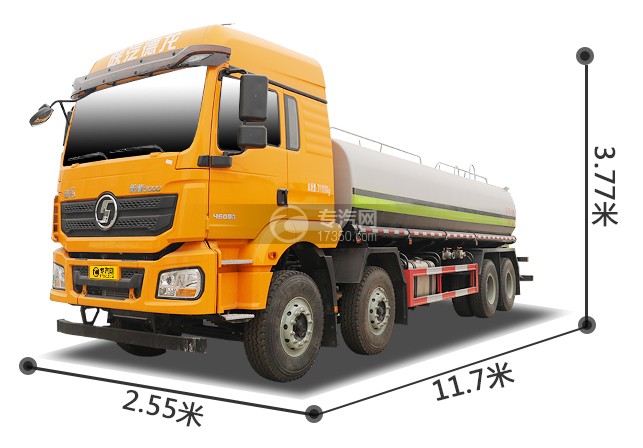 陜汽德龍新M3000前四后八國(guó)六17.32方灑水車(chē)左前圖
