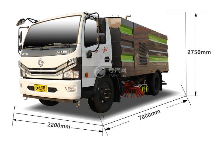 东风多利卡D7国六洗扫车尺寸图