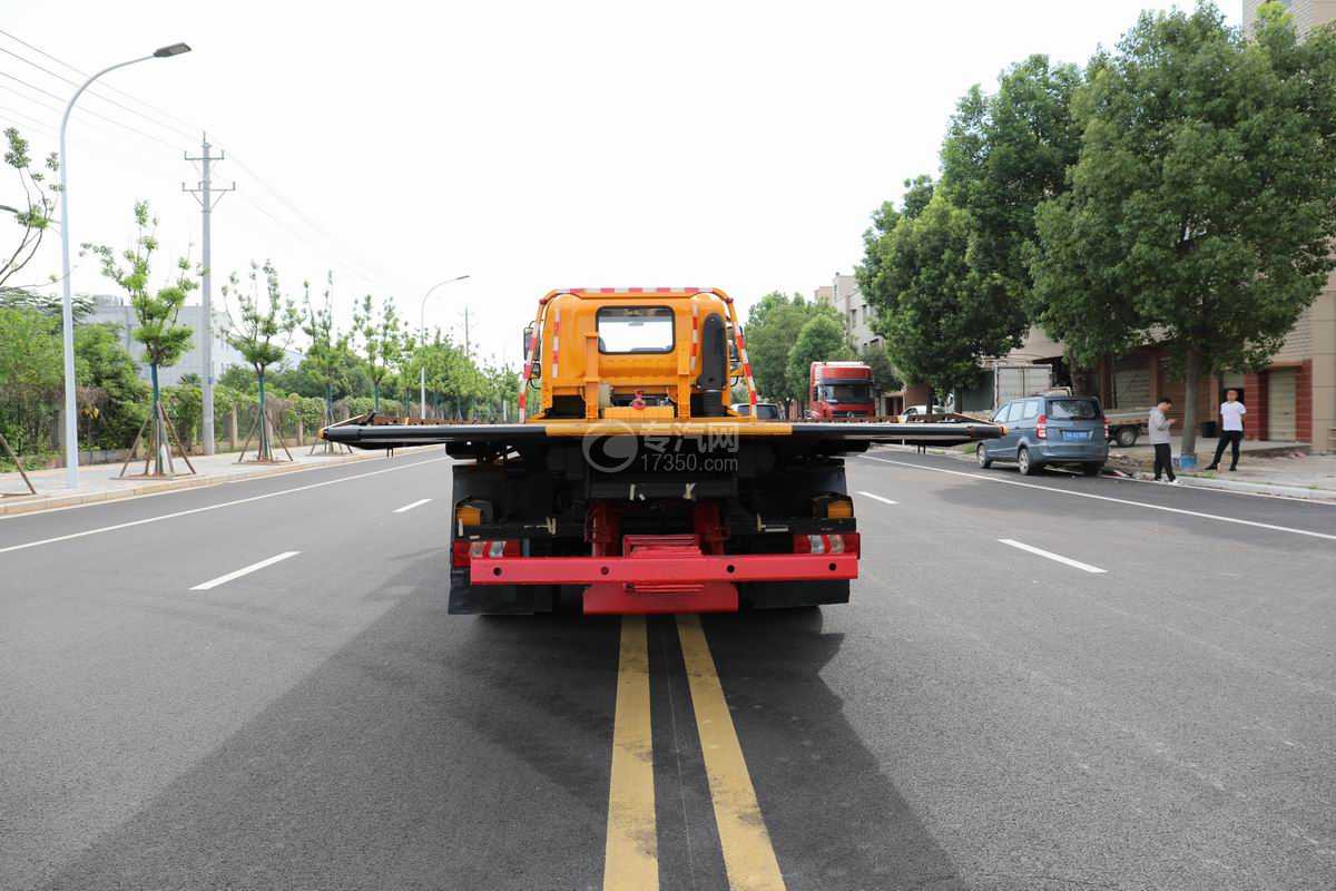 陜汽軒德X9黃牌16噸一拖二清障車正后方圖