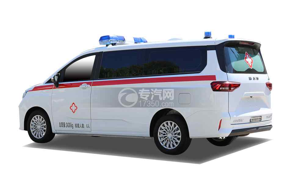 北汽王牌M7救護(hù)車側(cè)后方圖