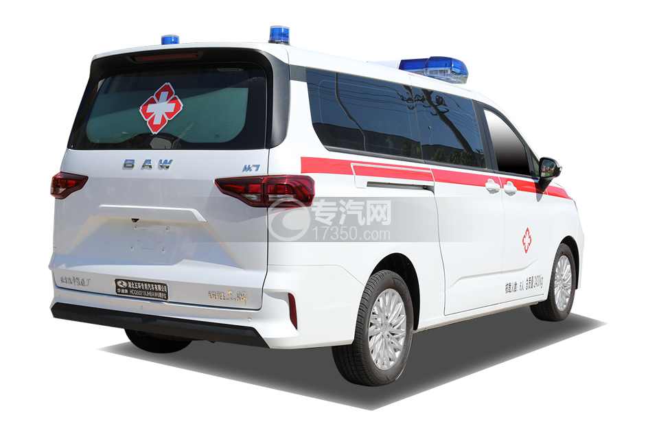 北汽王牌M7救護(hù)車側(cè)后方圖