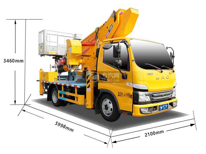 江淮1卡運(yùn)多多單排國(guó)六藍(lán)牌高空作業(yè)車(chē)外形尺寸