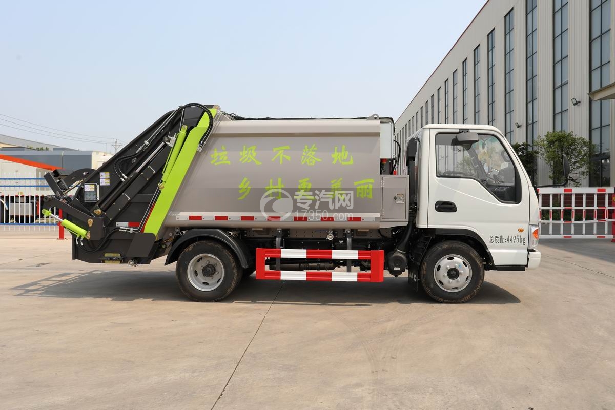 江淮康鈴H1藍(lán)牌壓縮垃圾車側(cè)面圖