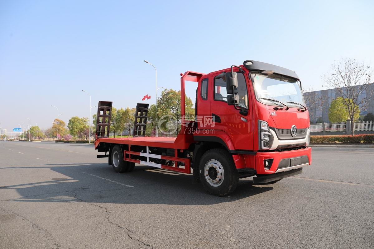 陜汽德龍G500平板運輸車右前45度圖