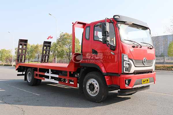 陜汽德龍G500平板運輸車右前45度圖