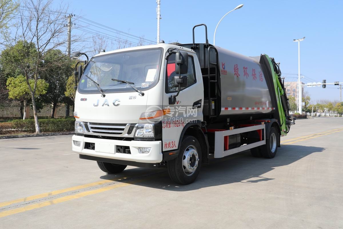 江淮駿鈴V7壓縮式垃圾車左前45度圖