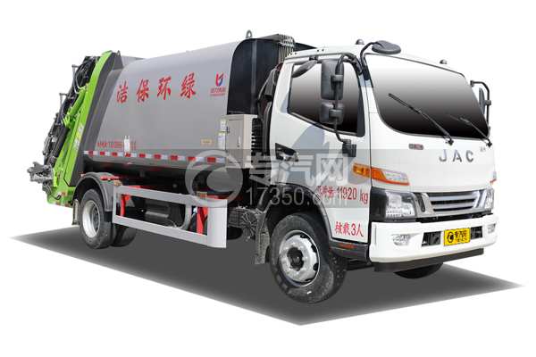 江淮駿鈴V7壓縮式垃圾車前45度圖