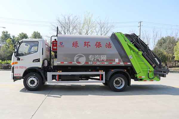 江淮駿鈴V7壓縮式垃圾車側面圖