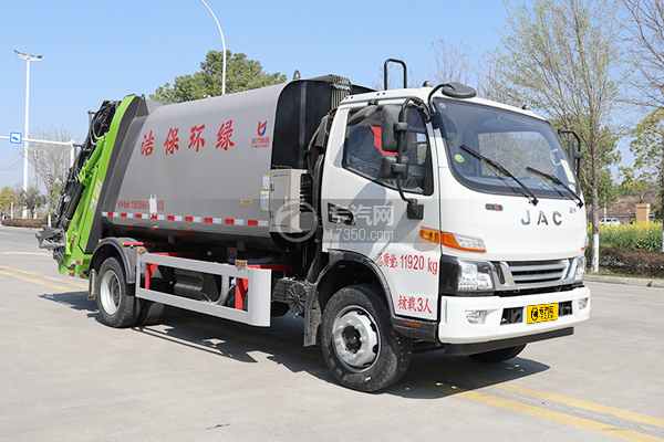 江淮駿鈴V7壓縮式垃圾車前45度圖