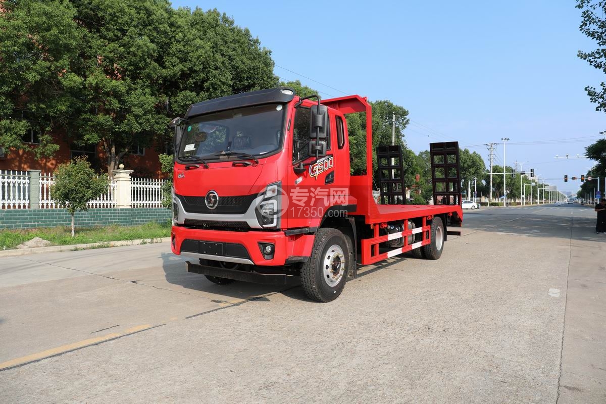 陜汽德龍G500平板運輸車左前45度圖