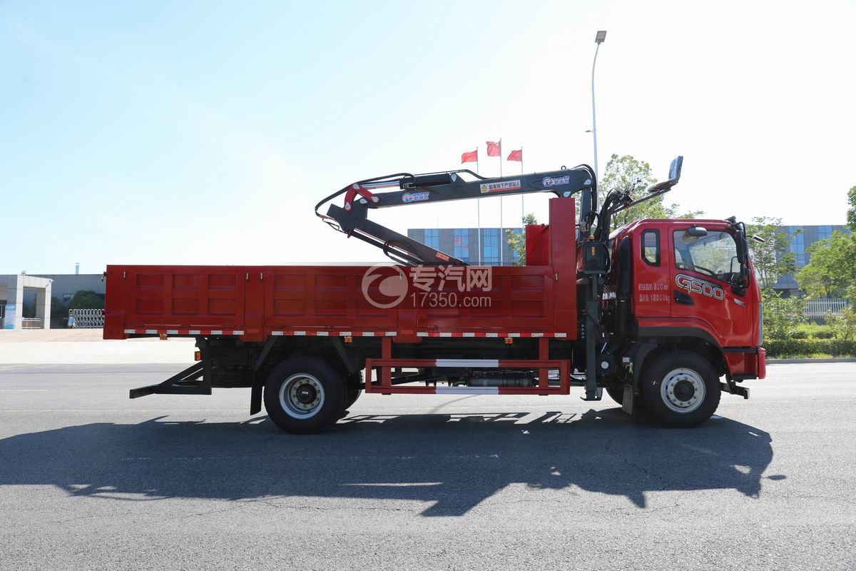 陜汽德龍G500抓斗式垃圾車側(cè)面圖