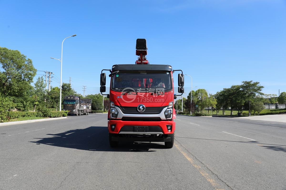 陜汽德龍G500抓斗式垃圾車正前方圖