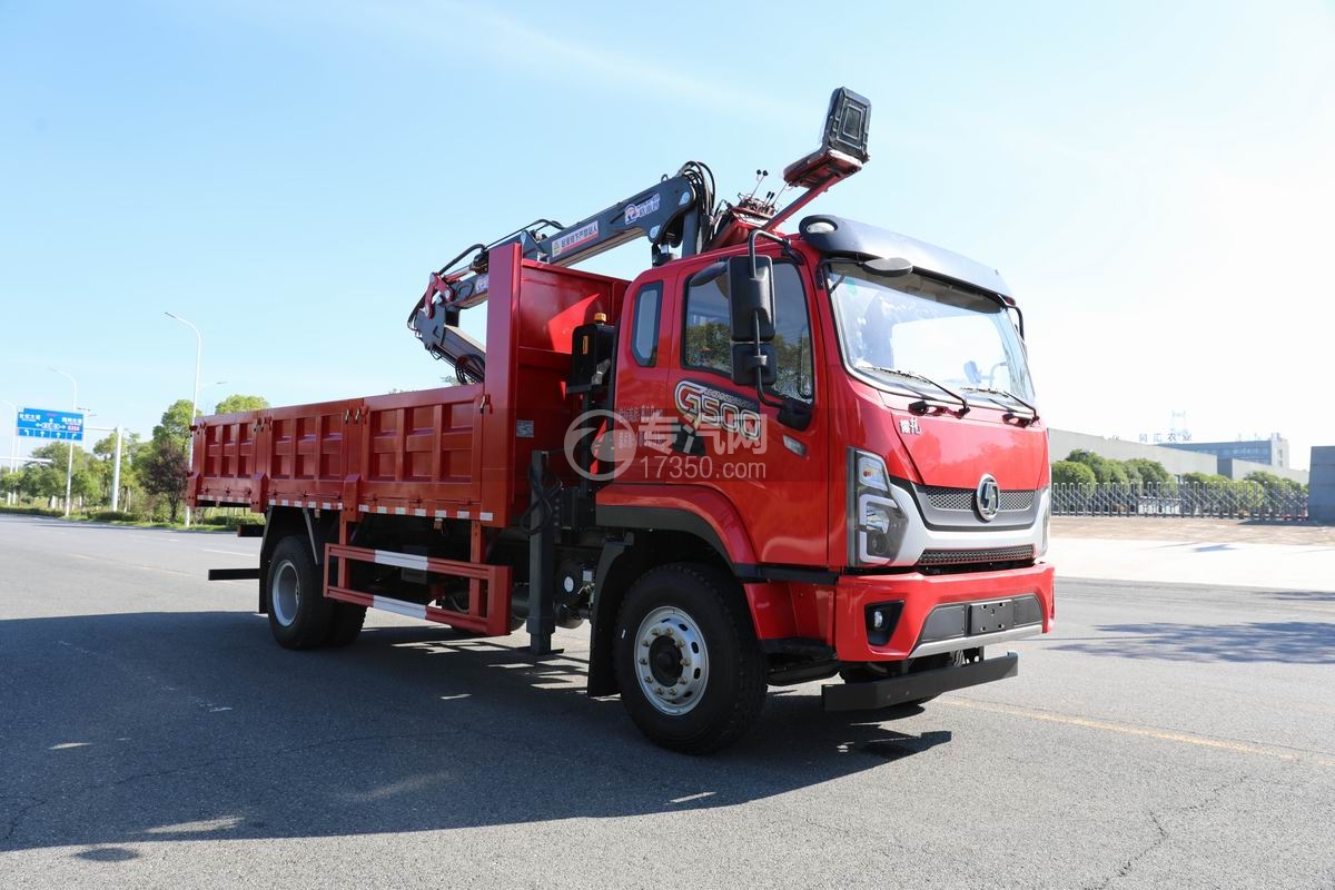 陜汽德龍G500抓斗式垃圾車右前45度圖