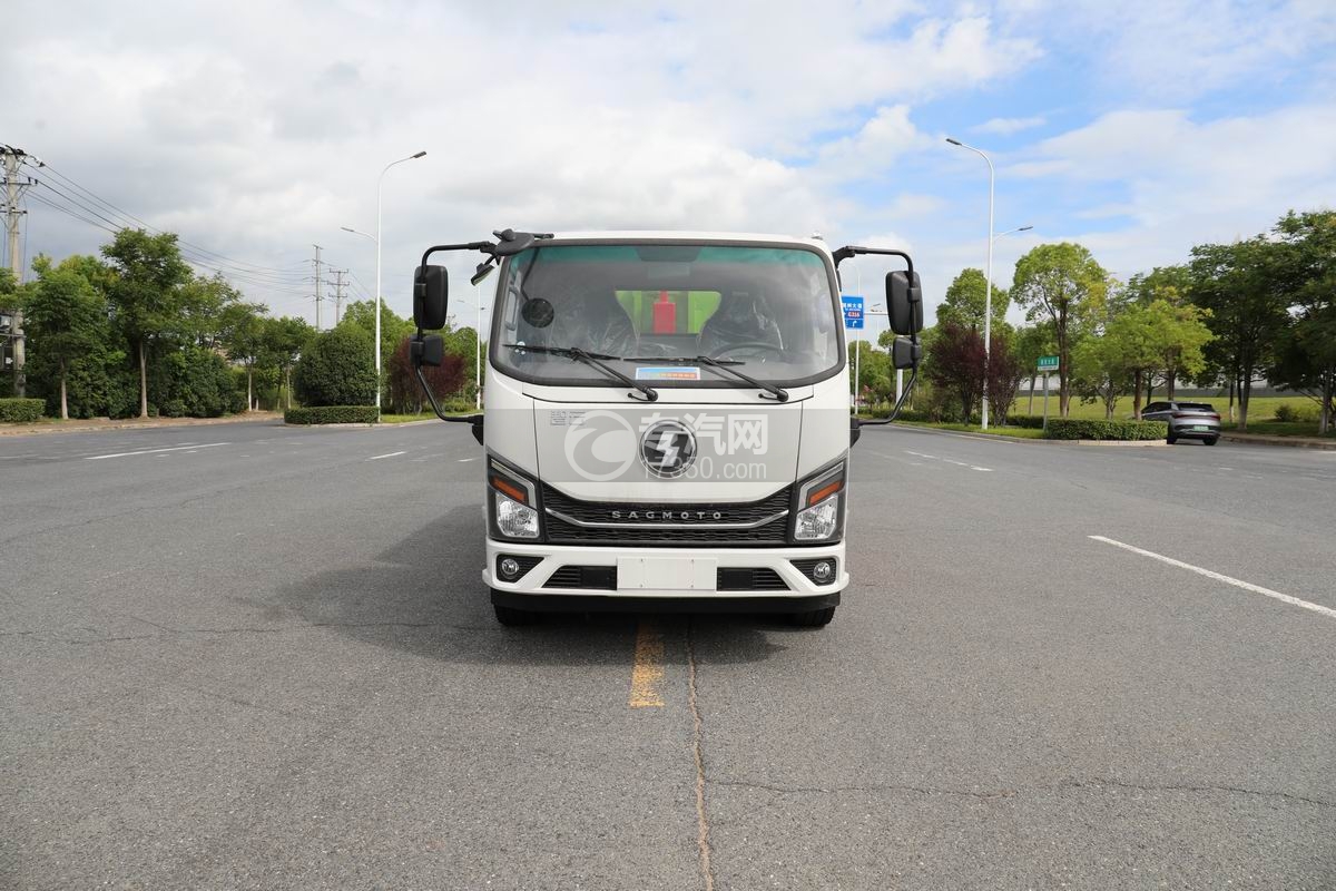 陜汽智云純電動勾臂垃圾車正前方圖