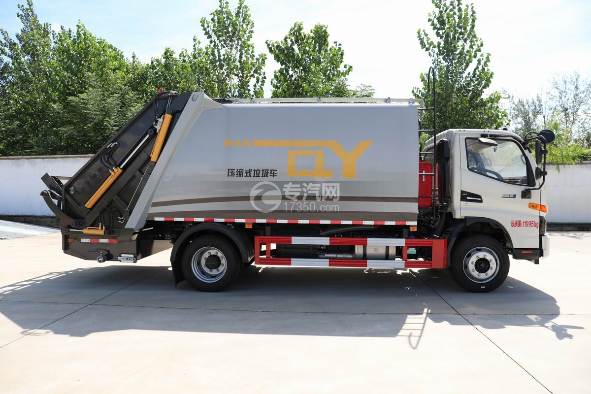 江淮駿鈴HV6壓縮垃圾車側面圖