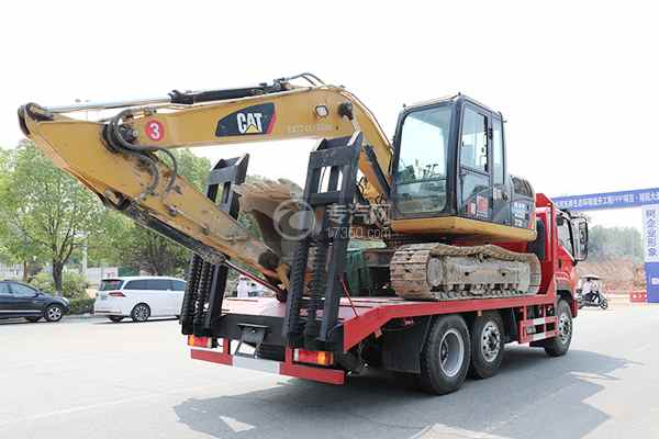 陜汽軒德X9提升橋平板車(25噸)側后面圖