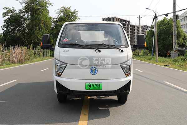 飛碟純電動桶裝運輸垃圾車正前方圖