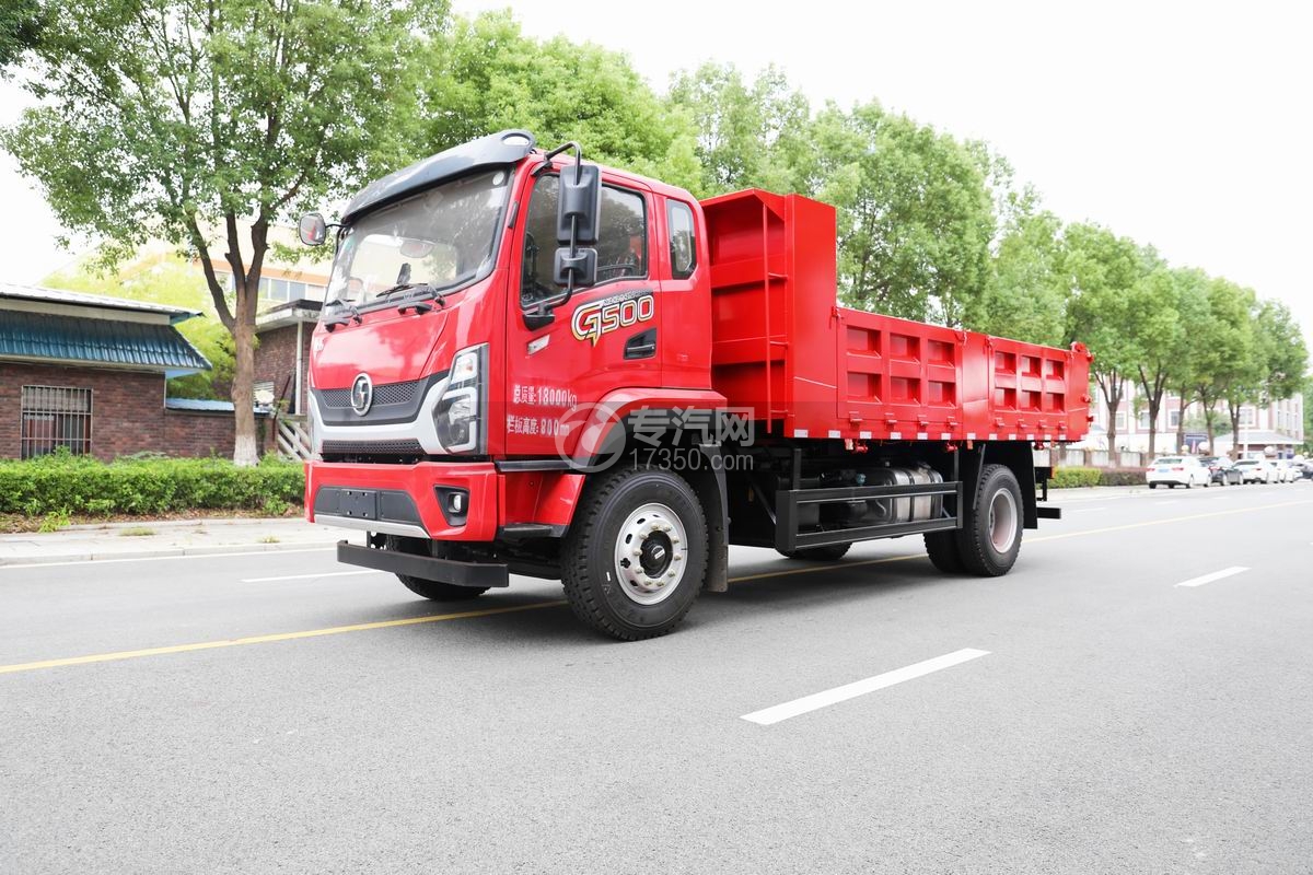 陜汽德龍G500自卸車左前45度圖