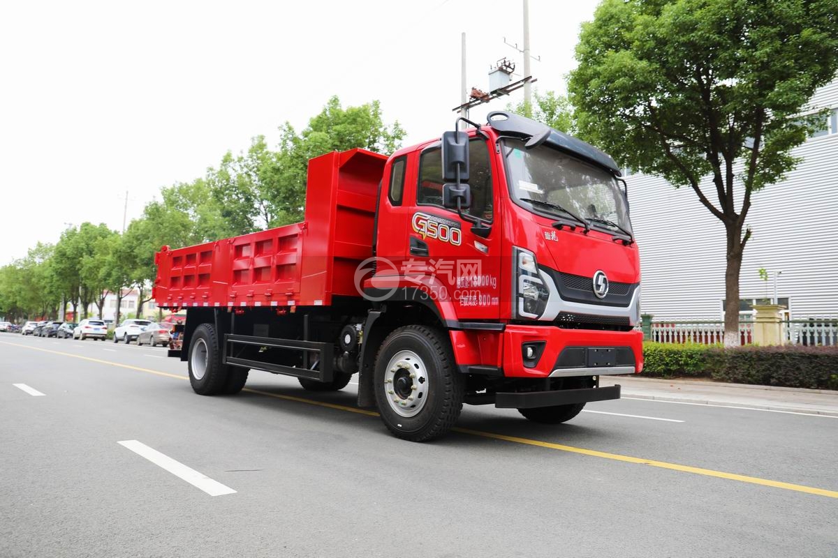 陜汽德龍G500自卸車右前45度圖