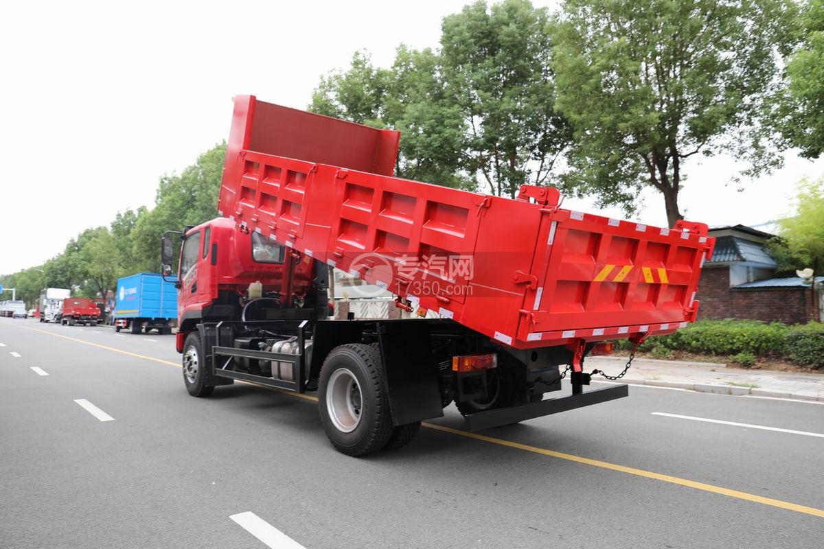 陜汽德龍G500自卸車舉升側后面展示圖