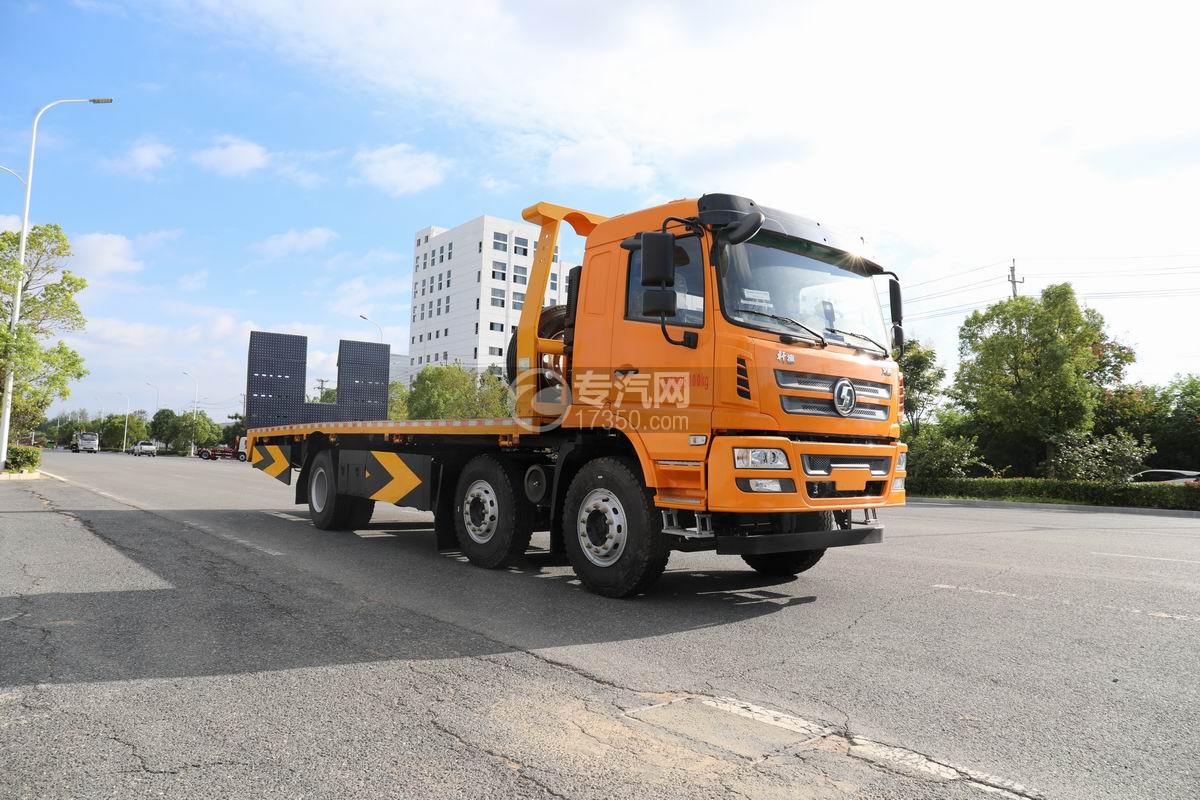 陕汽轩德X9平板型清障车（小三轴）右前45度图