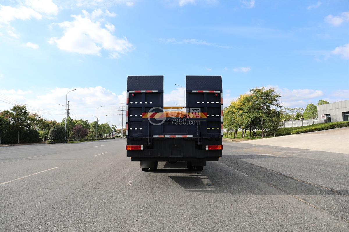 陕汽轩德X9平板型清障车（小三轴）正后方图