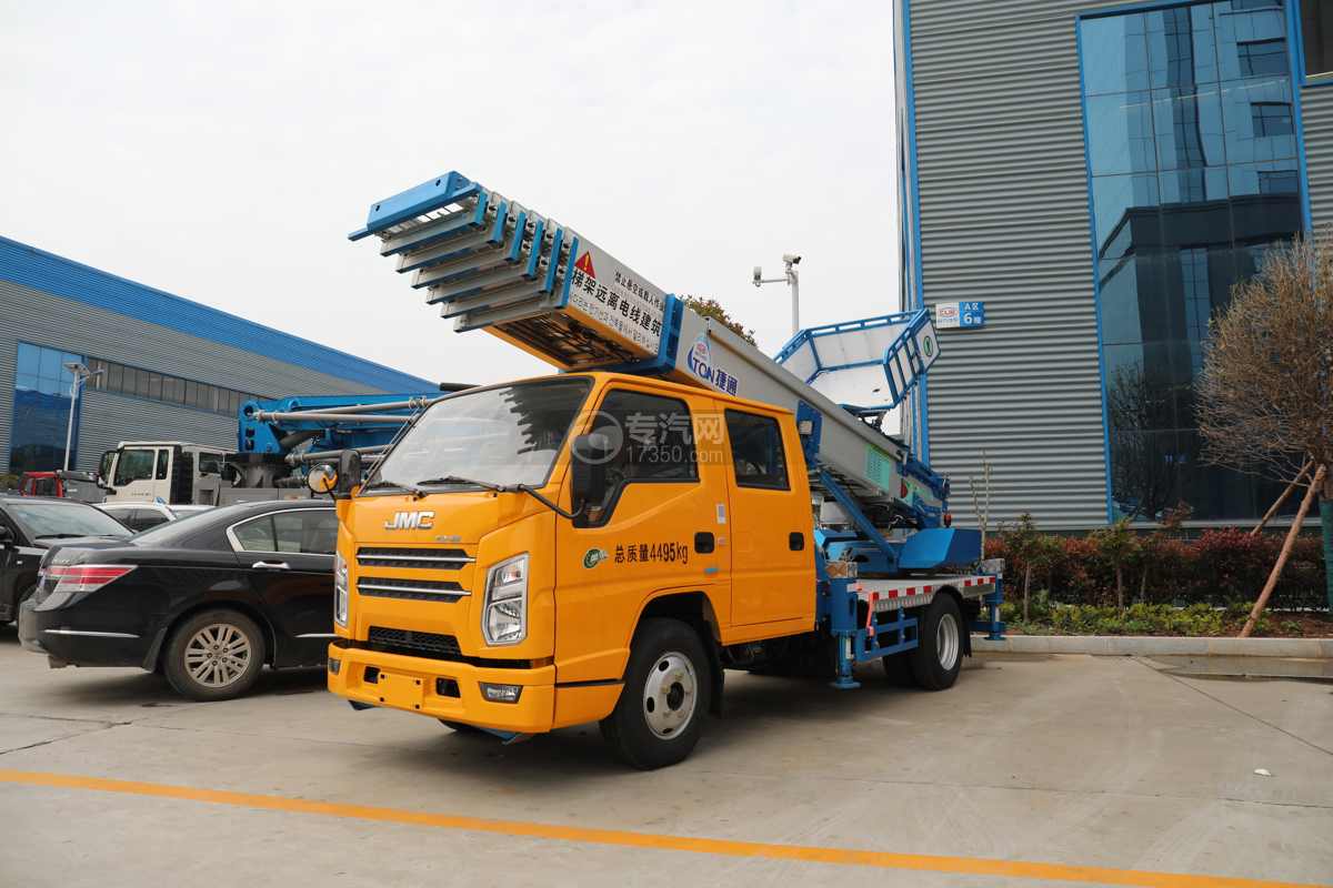 江铃顺达双排国六32米云梯搬家高空作业车